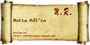 Matta Róza névjegykártya